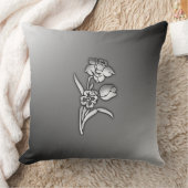 白黒の水仙 クッション (ブランケット)