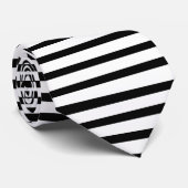 白黒の水平ストライプTuxedo フォーマル ネクタイ (ロール)