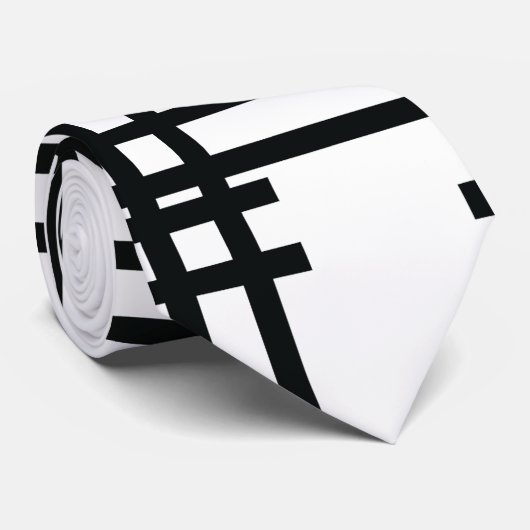 白黒の水平ストレート抽象芸術ネクタイ ネクタイ (ロール)