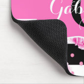 白黒の水平フローラモノグラム マウスパッド (コーナー)