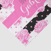 白黒の水平フローラモノグラム 薄葉紙 (詳細)