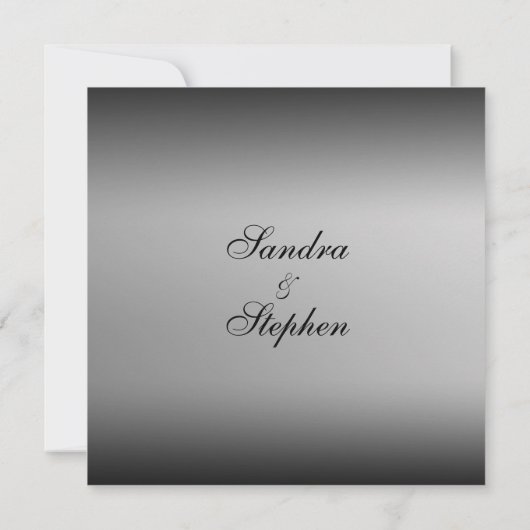 白黒の水平線結婚式招待状 招待状 (裏面)