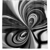 白黒の水平線 シャワーカーテン (正面)