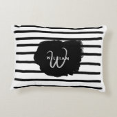 白黒の水彩手描き線 アクセントクッション (裏面)