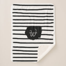 白黒の水彩手描き線 シェルパブランケット