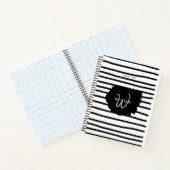 白黒の水彩手描き線 ノートブック (内部)