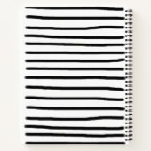 白黒の水彩手描き線 ノートブック (裏面)