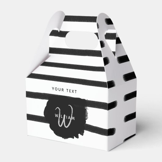 白黒の水彩手描き線 フェイバーボックス (正面サイド)