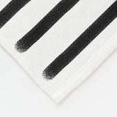 白黒の水彩手描き線 フリースブランケット (角)