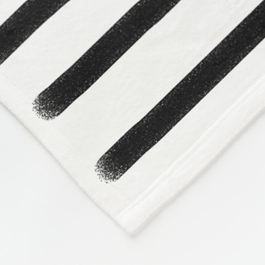 白黒の水彩手描き線 フリースブランケット (角)