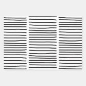 白黒の水彩手描き線 ラッピングペーパーシート (正面2)