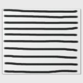 白黒の水彩手描き線 ラッピングペーパー (フラット)