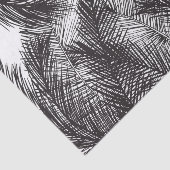 白黒の水彩画の手塗りのヤシの木 薄葉紙 (詳細)