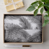 白黒の水彩画の手塗りのヤシの木 薄葉紙 (ギフト)