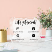 白黒の水彩社会に出そう アクリルサイン (ウェディング)