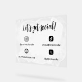 白黒の水彩社会に出そう アクリルサイン (傾斜)