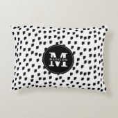 白黒の水彩筆跡モノグラム アクセントクッション (裏面)