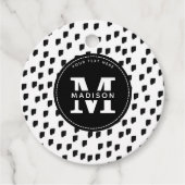 白黒の水彩筆跡モノグラム フェイバータグ (正面)