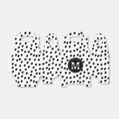 白黒の水彩筆跡モノグラム フェイバーボックス (折り畳みなし)