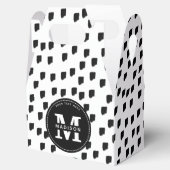 白黒の水彩筆跡モノグラム フェイバーボックス (オープン)