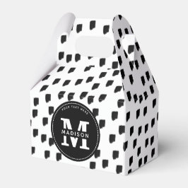 白黒の水彩筆跡モノグラム フェイバーボックス