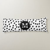 白黒の水彩筆跡モノグラム ボディピロー (裏面)