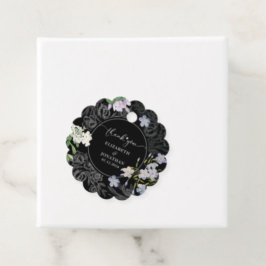 白黒の水彩花式 フェイバータグ (インサイチュ)