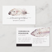 白黒の水彩|モダンミニマル 名刺 (正面/裏面)