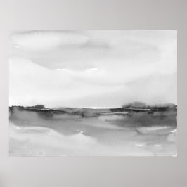 白黒の水彩（横） 2 ポスター