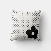 白黒の水玉模様のパーティーの花 クッション (正面)
