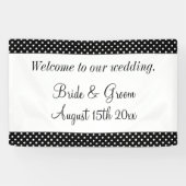 白黒の水玉模様へようこそ結婚 横断幕 (横)