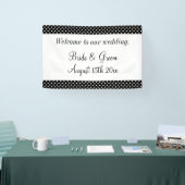 白黒の水玉模様へようこそ結婚 横断幕 (トレードショー)