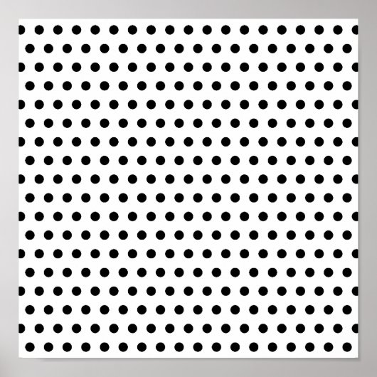 白黒の水玉模様パターン。ざらざら。 ポスター (正面)