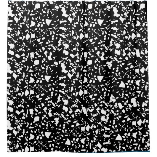 白黒の水玉模様背景 シャワーカーテン (正面)