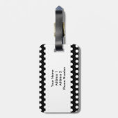 白黒の水玉模様 ラゲッジタグ (裏面縦)