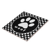 白黒の水玉模様;前刷 タイル (側面)