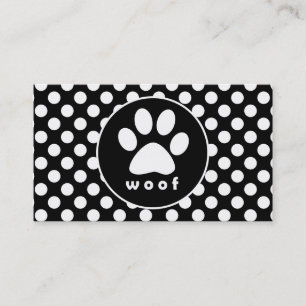 白黒の水玉模様；前刷 名刺