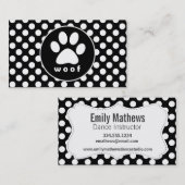 白黒の水玉模様；前刷 名刺 (正面/裏面)