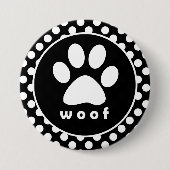 白黒の水玉模様;前刷 缶バッジ (正面)