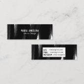 白黒の水色のインクの絵画ブラシ スキニー名刺 (正面/裏面)