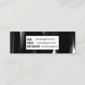 白黒の水色のインクの絵画ブラシ スキニー名刺 (裏面)