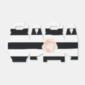 白黒の水色のストライプバラ フェイバーボックス (折り畳みなし)