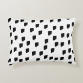 白黒の水色のブラシストローク アクセントクッション (正面)