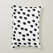 白黒の水色のブラシストローク アクセントクッション (裏面(縦))