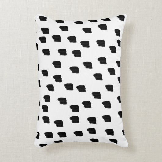 白黒の水色のブラシストローク アクセントクッション (正面(垂直))