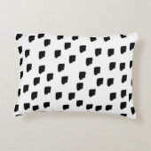 白黒の水色のブラシストローク アクセントクッション (裏面)