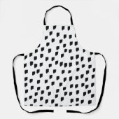 白黒の水色のブラシストローク エプロン (正面)