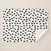 白黒の水色のブラシストローク シェルパブランケット (正面(横))