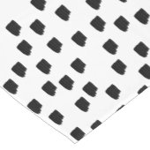 白黒の水色のブラシストローク ショートテーブルランナー (コーナー)