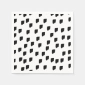 白黒の水色のブラシストローク スタンダードカクテルナプキン (正面)